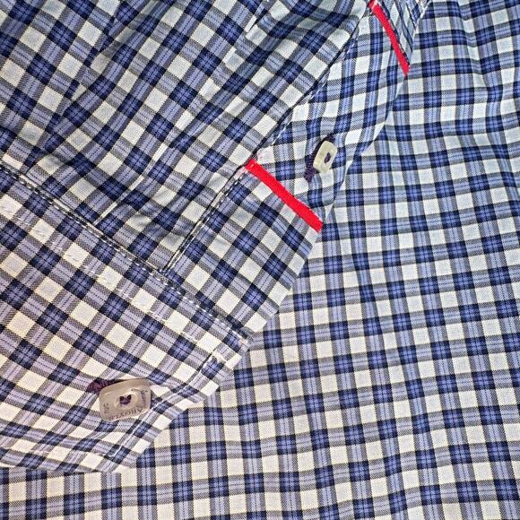 Jeremy Argyle NYC Men's sz Large Blue Plaid Button Down Shrt Long Sleeve Cotton - Picture 4 of 11